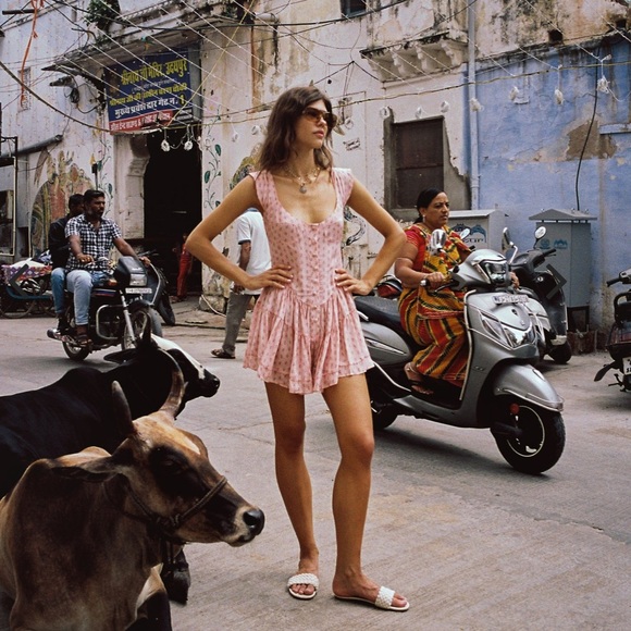 COPY - Vanessa Mooney Pink floral Elizabeth romper - Picture 3 of 3